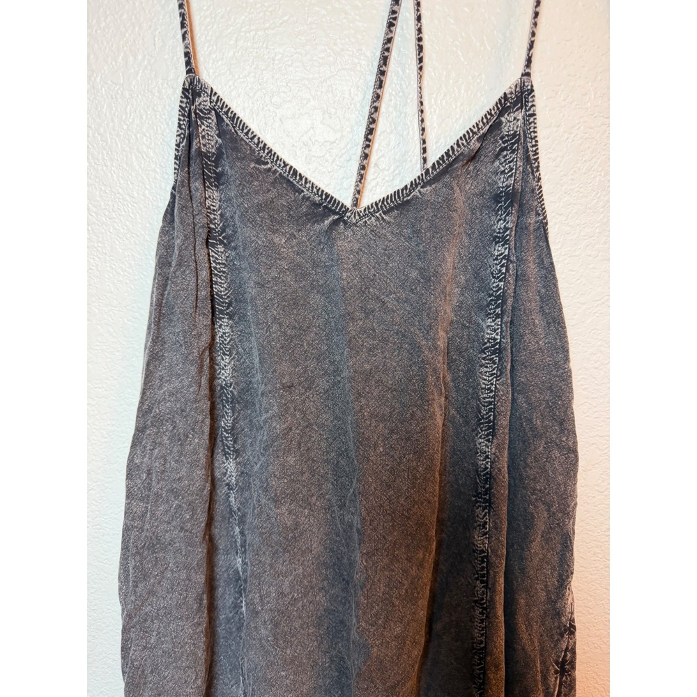 BP Nordstrom Acid Wash Strappy Back Mini Dress Charcoal Gray Small